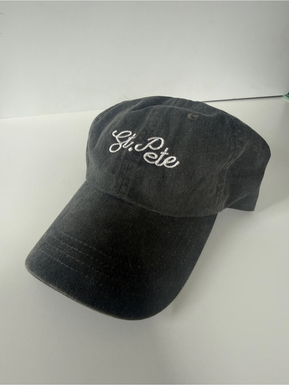 Black Embroidered Cotton Baseball Cap